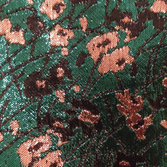 NWT Auth Prada metallic green floral print kick flare ankle pants SZ IT 40 US 6 - Picture 6 of 10